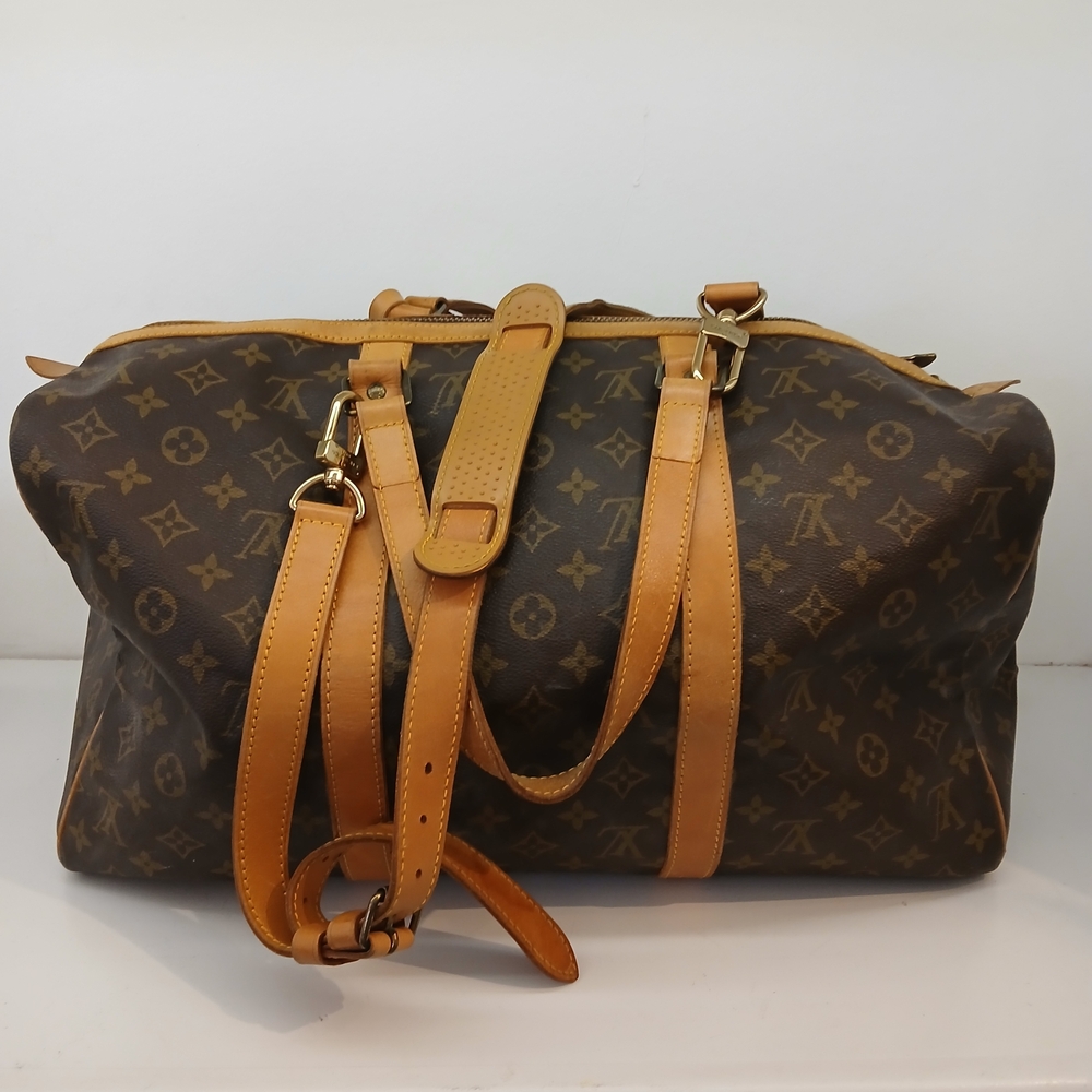 LOUIS VUITTON Monogram 45 Keepall Travel Bag in Brown/Tan